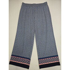 Christopher & Banks Wide Leg Printed Palazzo Pants Size Large Elastic Waist